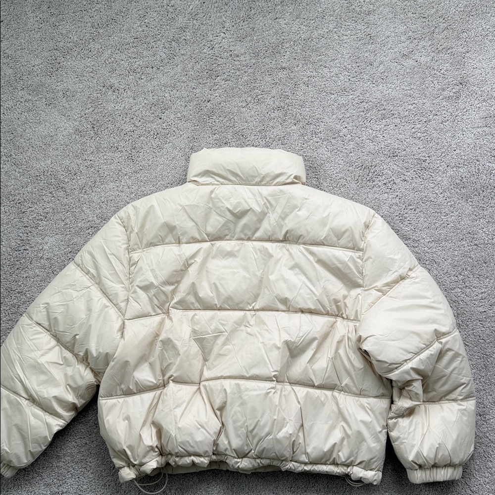 American Eagle Women’s Cream Puffer Cozy Jacket Full Zip Size XXL - Picture 3 of 7
